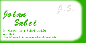 jolan sabel business card